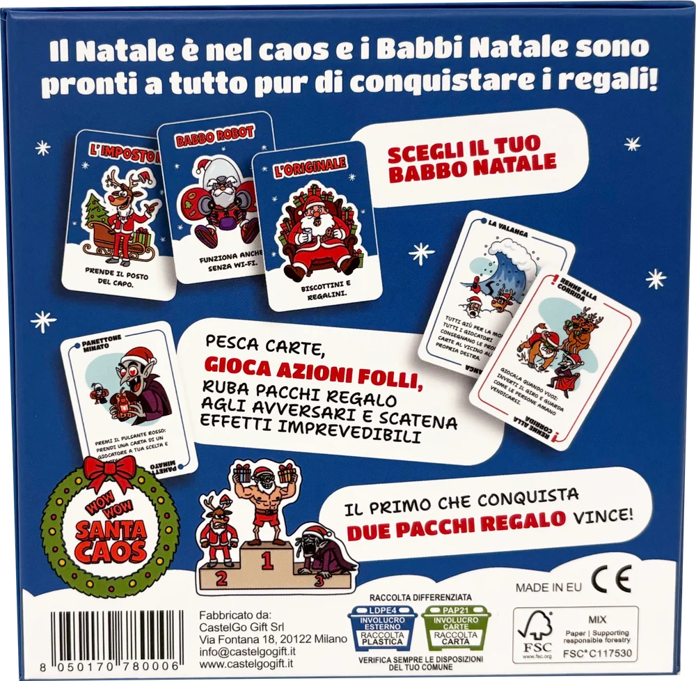 Santa Caos — retro della scatola