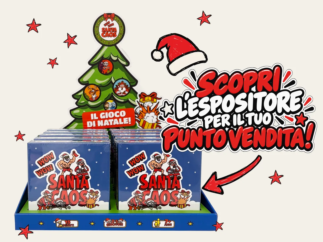 Espositore Santa Caos per il tuo punto vendita